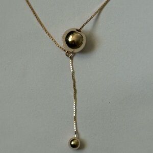 925 Silver bead balls chain necklace 18k yellow gold plated trendy trending